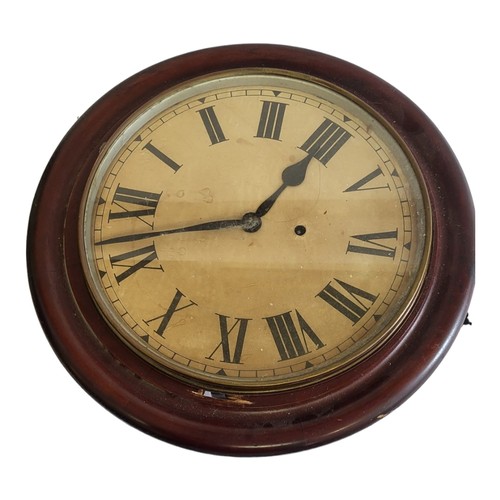 250 - A LATE VICTORIAN MAHOGANY CASED WALL CLOCK/TIMEPIECE 
With eight day movement and Roman numerals. 

... 