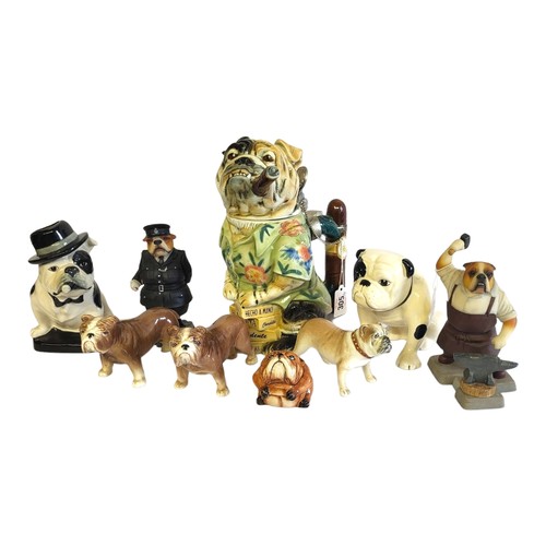 305 - THE BULLDOG, A LATE 20TH CENTURY BAVARIAN PORCELAIN STEIN MODELLED AS A BULLDOG SMOKING A CIGAR 
Lim... 