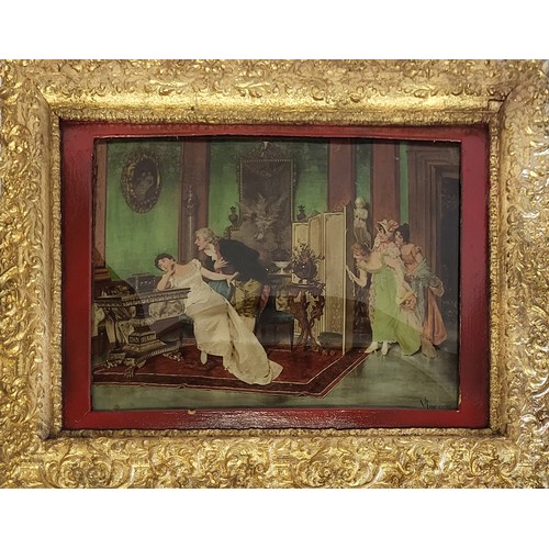 451A - AFTER REGGIANI, A LATE 19TH CENTURY CHRISTOLIUM 
Depicting Aristocratic courting couple, within Loui... 