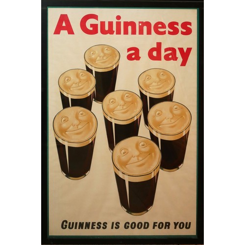 439 - GUINNESS, A VINTAGE ADVERTISING POSTER
Titled 'A Guinness a Day...Guinness Is Good For You', framed ... 