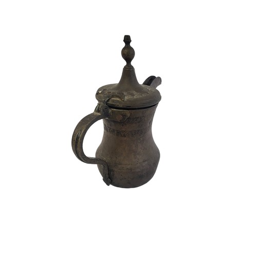 335 - AN ANTIQUE OTTOMAN PROVINCES 16TH/17TH CENTURY OR EARLIER MAMLUK REVIVAL COFFEE POT (POSSIBLY SYRIA ... 