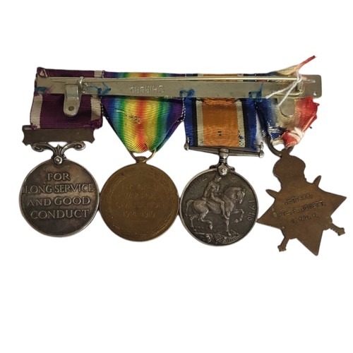 129 - A COLLECTION OF WWI WAR MEDALS
Comprising a silver war medal, 1914 - 15 Star, Victory medal, all bea... 