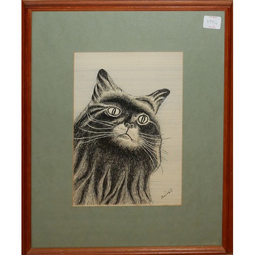 434 - A COLLECTION OF VINTAGE 'CAT'' WATERCOLOURS
To include a watercolour by G.E. Daniel, a pen and ink s... 