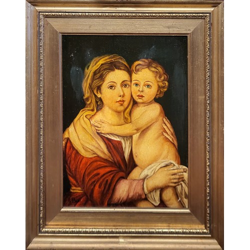 463A - A. BINI, MADONNA AND CHILD, AFTER OLD MASTERS, PORTRAIT STUDY OF ST. PETER THE APOSTLE OLEOGRAPH ON ... 