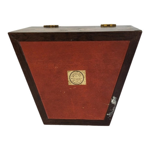 704 - EDMUND NYE, 1836 - 1851, AN EARLY TUNBRIDGE WARE MAPLE AND ROSEWOOD FOUR SECTION STATIONERY BOX AND ... 