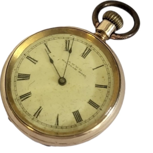 80A - WALTHAM, AN EARLY 20TH CENTURY GOLD PLATED LADIES POCKET WATCH
Having engraved initials to reverse a... 