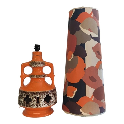 144 - A STYLISH 1970’S WEST GERMAN STEIN KERAMIK LAVA PATTERN POTTERY LAMP BASE
In bright orange lustre gl... 
