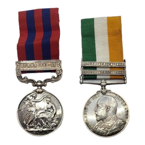 A Pair Of Silver South Africa 1901 - 1902 And India General Service 