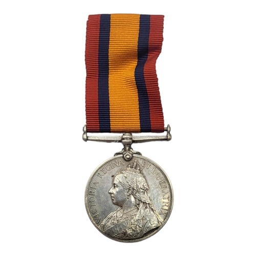 58 - A SILVER VICTORIA REGINA. SOUTH AFRICA MEDAL WITH RIBBON
Regimentally inscribed, ‘Orderly D. McLaren... 
