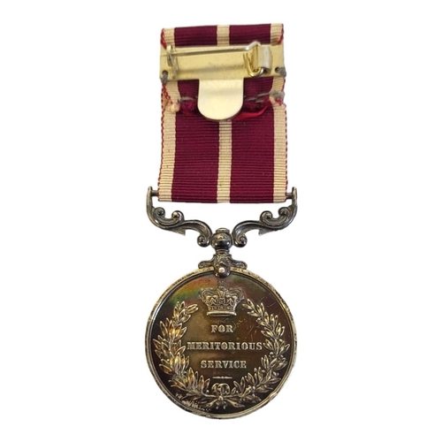 66 - A SILVER GEORGE V MEDAL FOR MERITORIOUS SERVICE IN WORLD WAR ONE, 1914 - 1918 WITH CLASP & RIBBON
Is... 