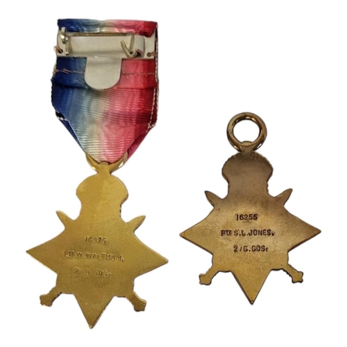 71 - TWO GEORGE V BRONZE MONS STAR MEDALS. ONE WITH RIBBON & CLASP 
Inscribed ‘5th AUGUST 5th-NOVEMBER 22... 