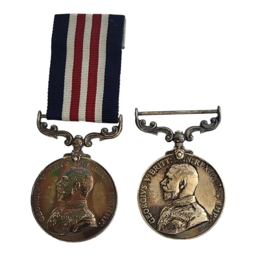 72 - TWO SILVER GEORGE V MILITARY MEDALS ‘FOR BRAVERY IN THE FIELD’ 1914 - 1918 One with clasp and ribbon... 