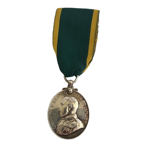 74 - A SILVER GEORGE V WORLD WAR I TERRITORIAL EFFICIENCY MEDAL
Ribbon attached. Issued to ‘265092 Pte A.... 