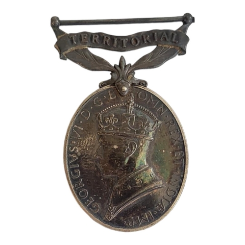 75 - SILVER GEORGE VI WORLD WAR II TERRITORIAL EFFICIENCY MEDAL
Suspended bar attached, issued to ‘453766... 