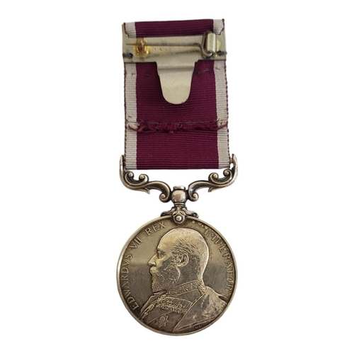 78 - SILVER EDWARD VII ‘FOR LONG SERVICE AND GOOD CONDUCT’ MEDAL. 1901-1910. Clasp & ribbon attached, iss... 