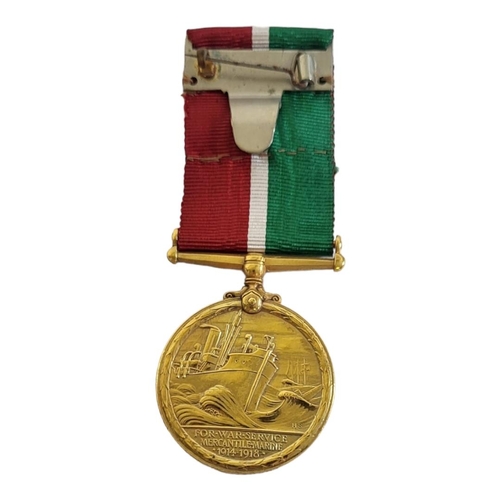 82 - BRONZE GEORGE V NAVAL MEDAL, INSCRIBED ‘FOR WAR SERVICE MERCANTILE MARINE 1914 - 1918’ ON THE REVERS... 