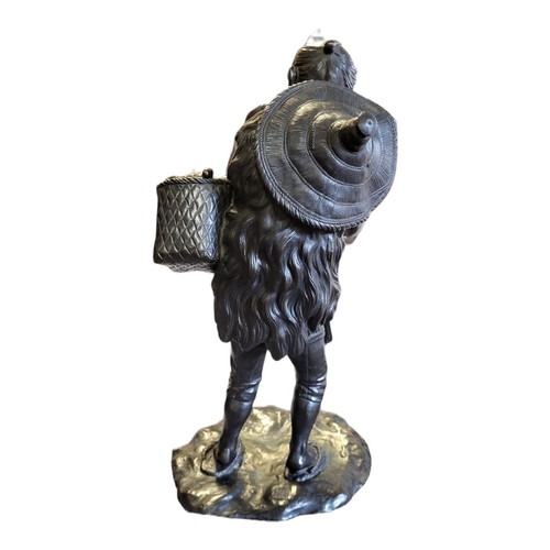 349 - KITAOJI ROSANJIN, 1883 - 1959, A LARGE JAPANESE  BRONZE 'MUSHROOM MAN' OKIMONO FIGURE
An elderly fig... 