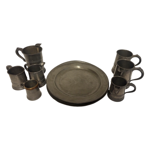 190A - A COLLECTION OF VICTORIAN AND EDWARDIAN PEWTER TANKARDS AND CHARGERS
Incised with London County Coun... 