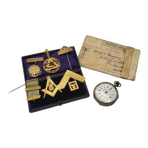 2 - A COLLECTION OF VICTORIAN AND LATER 9CT GOLD AND GILT METAL MASONIC MEDALS
To include a 9ct compass ... 