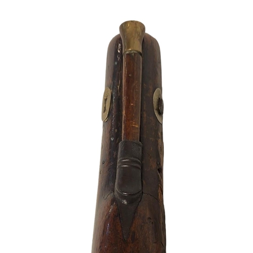 298 - DAVIS, A LATE 18TH/EARLY 19TH CENTURY PERCUSSION CAP PISTOL
Having a steel barrel and engraved lock ... 