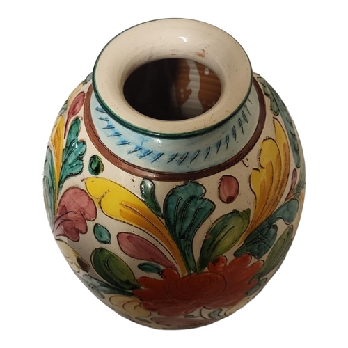 323 - A 20TH CENTURY ITALIAN POTTERY OVOID VASE
With incised floral decoration, marked ‘Italy’ to base.
(a... 