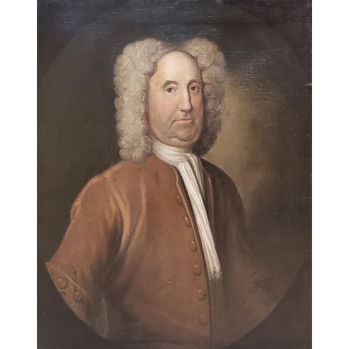 411 - AN EARLY 18TH CENTURY OIL ON CANVAS, 
Portrait of Captain John Garish, in ebonised wooden frame.
Uns... 