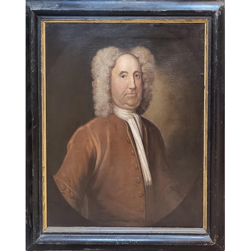 411 - AN EARLY 18TH CENTURY OIL ON CANVAS, 
Portrait of Captain John Garish, in ebonised wooden frame.
Uns... 