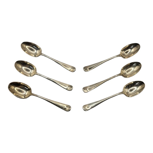 6 - A SET OF SIX EARLY 20TH CENTURY SILVER RATTAIL TEASPOONS
Plain form, hallmarked Viners, Sheffield, 1... 