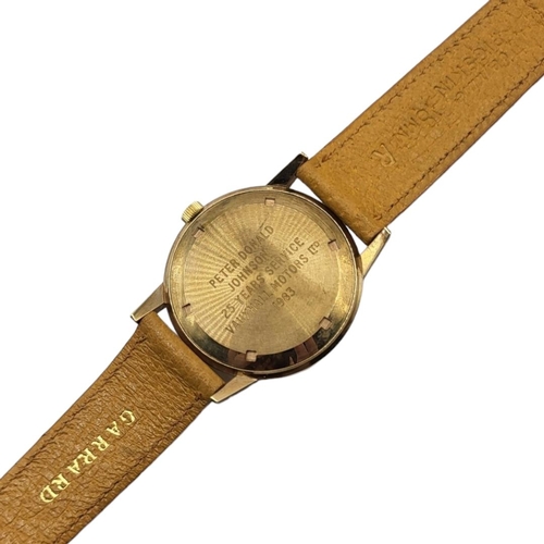 77 - GARRARD, A 20TH CENTURY 9CT GOLD GENT’S WRISTWATCH
The silver tone dial with subsidiary seconds dial... 