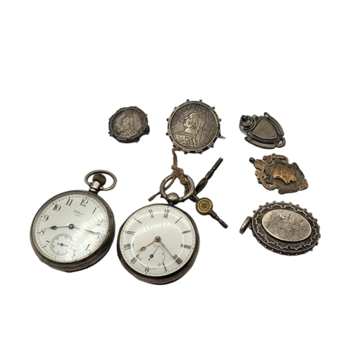 94 - A 19TH CENTURY SILVER GENT’S POCKET WATCH
Key wound mechanism, marked ‘Catlin, London’, together wit... 