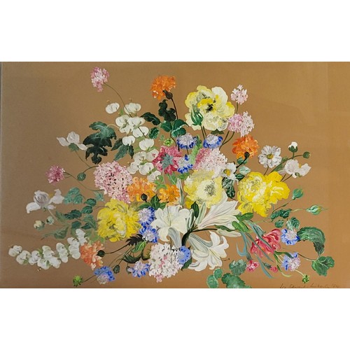 452A - LIZ STEWART LIBERTY, 1930 - 2021, WATERCOLOUR
Watercolour, still life flowers, signed, framed and gl... 