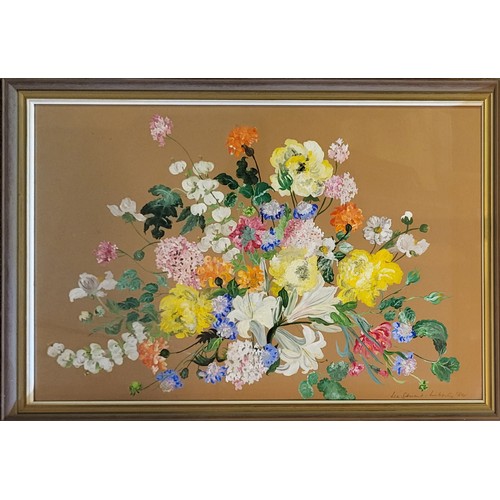 452A - LIZ STEWART LIBERTY, 1930 - 2021, WATERCOLOUR
Watercolour, still life flowers, signed, framed and gl... 