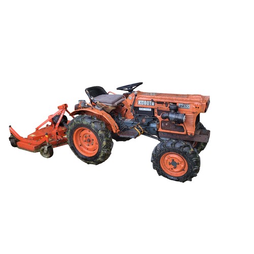 500 - A VINTAGE B7100 KUBOTA COMPACT TRACTOR
Diesel, with grass cutter trailer.

Condition: in working ord... 