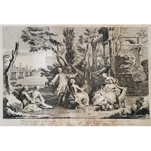 448 - JACOPO AMIGONIA, ITALIAN, 1685 - 1752, A SERIES OF 18TH CENTURY LARGE SHEET ETCHINGS 
Quantity 6. 
(... 