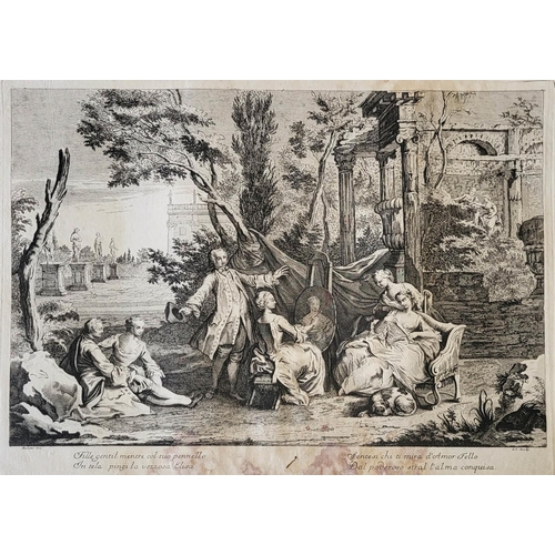 448 - JACOPO AMIGONIA, ITALIAN, 1685 - 1752, A SERIES OF 18TH CENTURY LARGE SHEET ETCHINGS 
Quantity 6. 
(... 