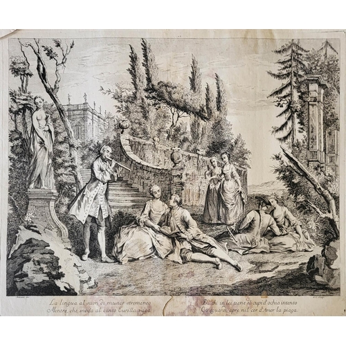 448 - JACOPO AMIGONIA, ITALIAN, 1685 - 1752, A SERIES OF 18TH CENTURY LARGE SHEET ETCHINGS 
Quantity 6. 
(... 