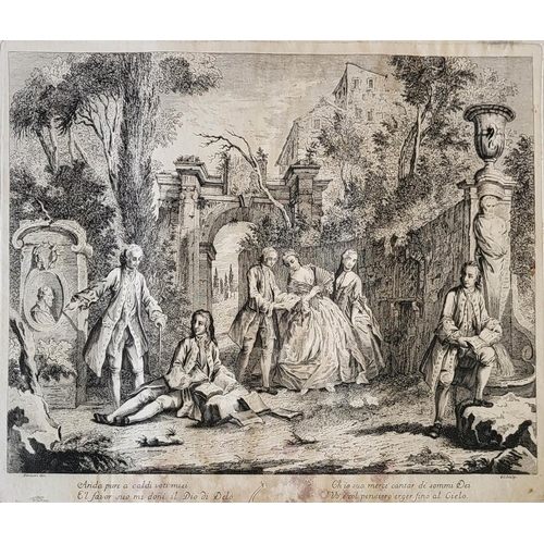 448 - JACOPO AMIGONIA, ITALIAN, 1685 - 1752, A SERIES OF 18TH CENTURY LARGE SHEET ETCHINGS 
Quantity 6. 
(... 