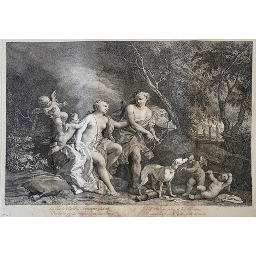 448 - JACOPO AMIGONIA, ITALIAN, 1685 - 1752, A SERIES OF 18TH CENTURY LARGE SHEET ETCHINGS 
Quantity 6. 
(... 