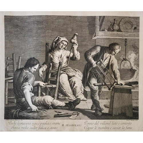 449 - ITALIAN, FRANCISCUS BARETTA AFT PETRUS MAINOTO, SERIES OF 18TH CENTURY ETCHINGS
Depicting various tr... 