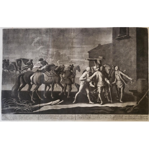 452 - GEORG PHILIPP RUGENDAS I, 1666 - 1742, C1705/1710, MEZZOTINT ON LAID PAPER
Horse/battle scenes, pair... 