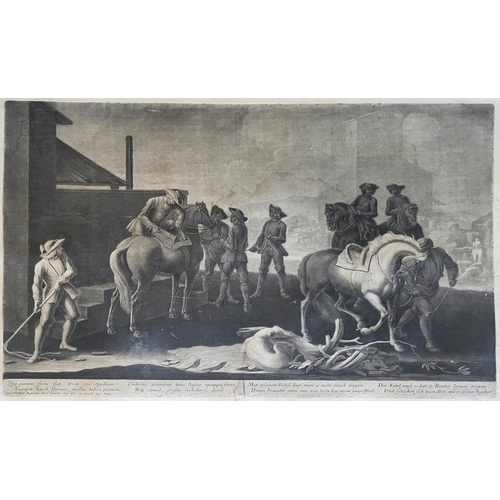 455 - GEORG PHILIPP RUGENDAS I, 1666 - 1742, C1705/1710, MEZZOTINT ON LAID PAPER
Horse/battle scenes, pair... 