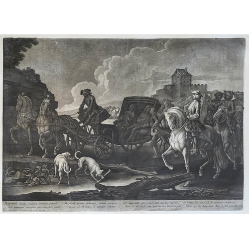 455 - GEORG PHILIPP RUGENDAS I, 1666 - 1742, C1705/1710, MEZZOTINT ON LAID PAPER
Horse/battle scenes, pair... 