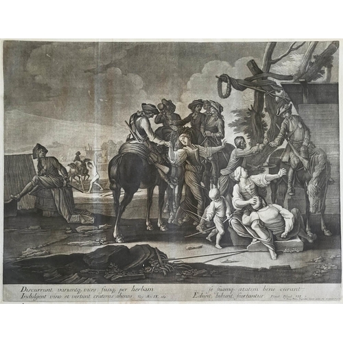 457 - GEORG PHILIPP RUGENDAS I, 1666 - 1742, C1705/1710, MEZZOTINT ON LAID PAPER
Horse/battle scenes, pair... 