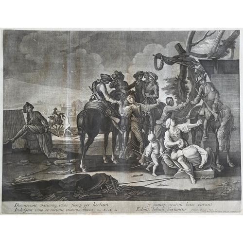 457 - GEORG PHILIPP RUGENDAS I, 1666 - 1742, C1705/1710, MEZZOTINT ON LAID PAPER
Horse/battle scenes, pair... 