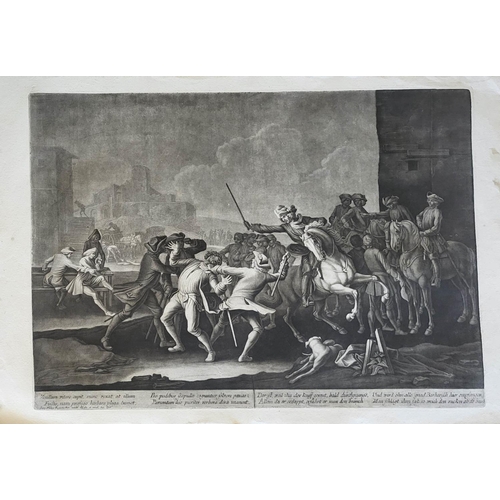 459 - GEORG PHILIPP RUGENDAS I, 1666 - 1742, C1705/1710, MEZZOTINT ON LAID PAPER
Horse/battle scenes, pair... 