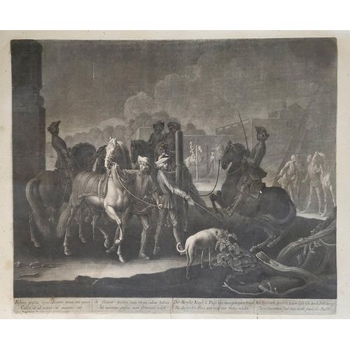 459 - GEORG PHILIPP RUGENDAS I, 1666 - 1742, C1705/1710, MEZZOTINT ON LAID PAPER
Horse/battle scenes, pair... 