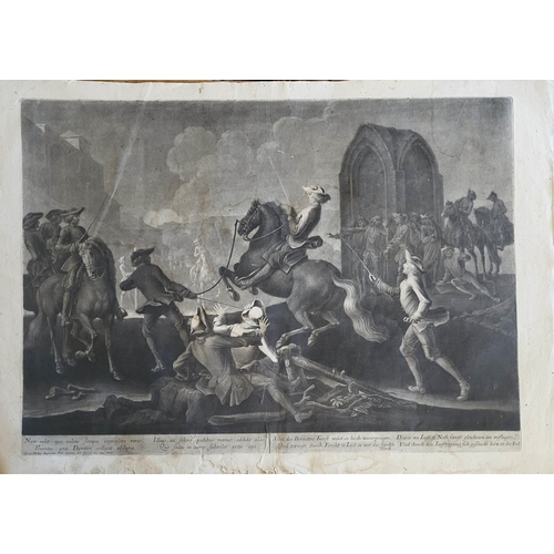 460 - GEORG PHILIPP RUGENDAS I, 1666 - 1742, C1705/1710, MEZZOTINT ON LAID PAPER
Horse/battle scenes, larg... 