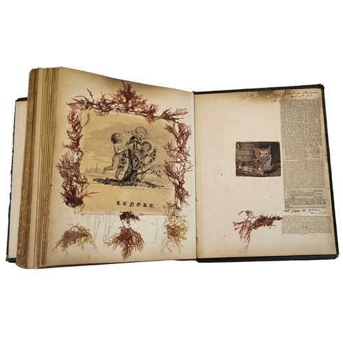 468 - A 19TH CENTURY SCRAPBOOK AFTER JOHN TENNIEL, 1820 - 1914, & PHIZ, 26 LEAVES OF PEN, INK AND PENCIL D... 