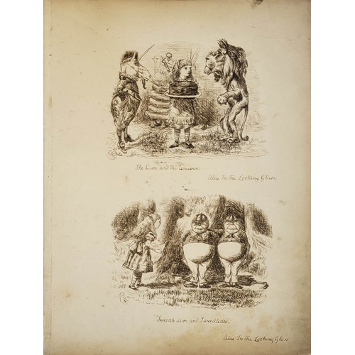 468 - A 19TH CENTURY SCRAPBOOK AFTER JOHN TENNIEL, 1820 - 1914, & PHIZ, 26 LEAVES OF PEN, INK AND PENCIL D... 