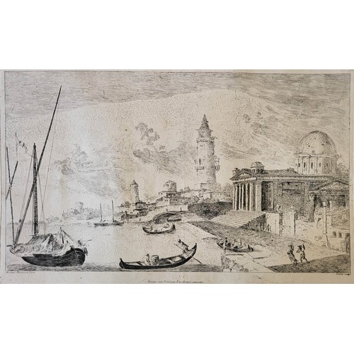 441 - BERNARDO ZILOTTI, 1730 - 1795, AFT MICHIEL MARIESCHI, 1710 - 1743, PAIR OF 18TH CENTURY ETCHINGS 
It... 